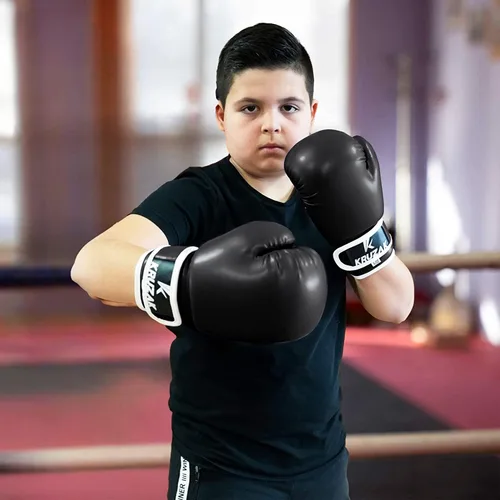 Vista 6 de Kruzak - Guantes de boxeo para niños de 5 a 10 años de entrenamiento, sparring, kickboxing, muay thai, artes marciales y lucha de artes marciales
