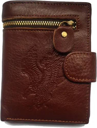 Vista 143 de Hombres Cool Eagle Wolf Caballo Totem Cuero Vaca Vertical Cartera Cremallera Multi-tarjeta Titular, Tótem de caballo, Minimalista