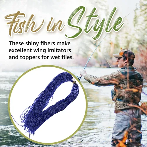 Vista 5 de Creative Angler Material de atado de moscas con destello Azul