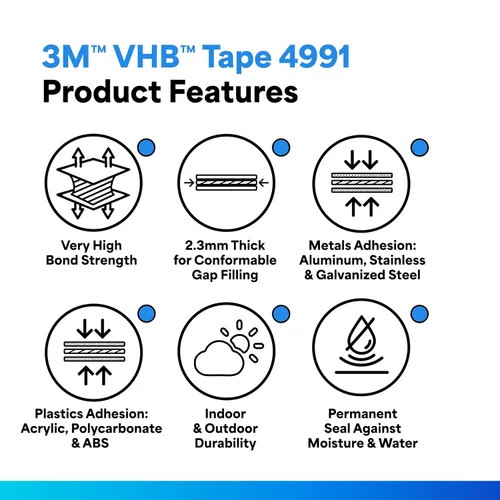 Vista 2 de 3M 4991 VHB cinta adhesiva.
