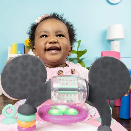 Vista 7 de Bright Starts Disney Baby Minnie Mouse Forever Besties - Andador de actividades 2 en 1 para bebé, marco fácil de plegar y estación de juguetes