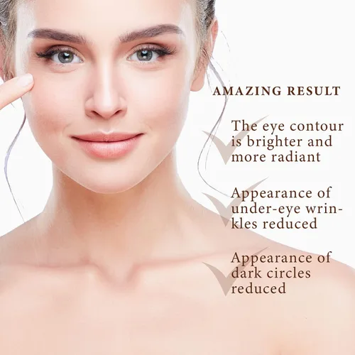Vista 6 de Crema de ojos refrescante y reafirmante que hidrata la piel tierna del contorno de ojos, reduce las bolsas de ojos, patas de gallo líneas finas, 0.7
