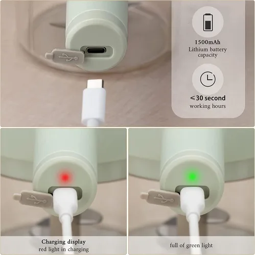 Vista 4 de Juego de cortador eléctrico de verduras, 4 en 1, portátil, recargable, inalámbrico, procesador de alimentos y máquina picadora para pimienta, ajo