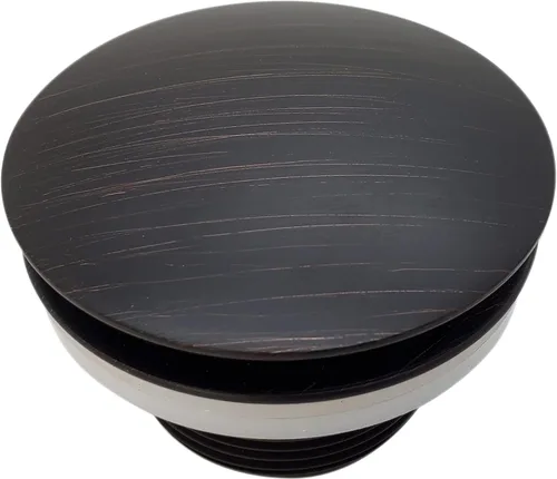 Vista 4 de Westbrass D398RK-12A Tapón de drenaje de bañera con punta de hongo de rosca gruesa NPSM de 1-1/2 pulgadas con placa frontal de desbordamiento Bronce