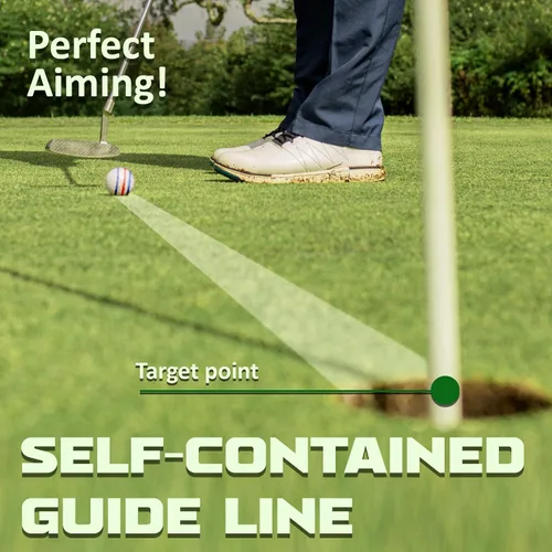 Vista 6 de Paquete de 1 marcador de pelota de golf de triple línea de 360°, herramienta de marcador de línea de pelota de golf, plantilla de marcador de pelota