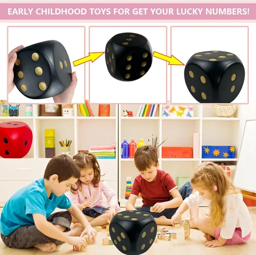 Vista 6 de Dados de espuma jumbo de 5.9 pulgadas, un juguete gigante educativo lleno de diversión para noches de juego y sesiones de aprendizaje