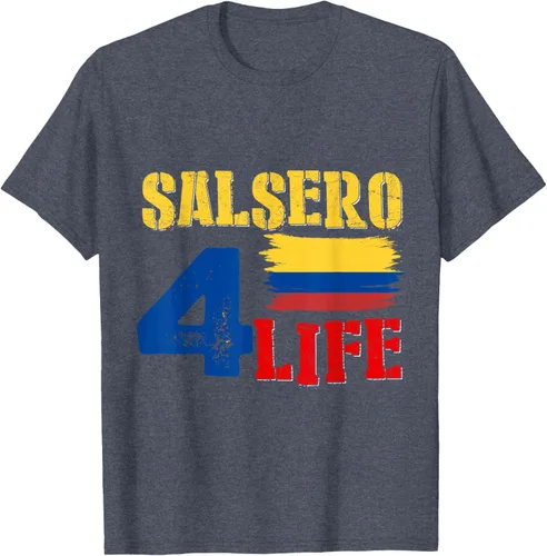Vista 23 de Salsa Colombiana Gift - Camiseta de música con bandera colombiana Negro
