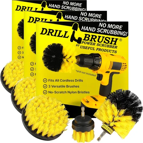 Vista 12 de Drillbrush Juego de Accesorios de Cepillo de Taladro para Limpieza de Baño – Kit de Cepillo Fregador Eléctrico para Bañera, Azulejos, Ducha