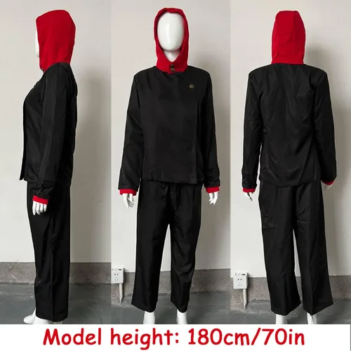 Vista 5 de Disfraz de anime japonés para cosplay, uniformes escolares, color negro-S, Negro-S