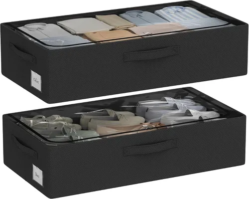 Vista 8 de Contenedores de almacenamiento para debajo de la cama, caja de almacenamiento de tela Oxford, contenedor resistente para debajo de la cama