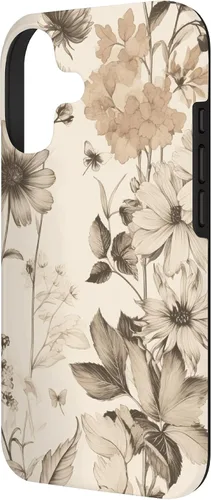 Vista 2 de Aesthetic Minimalist Wildflowers Women Floral Neutral Cream Case for iPhone 17