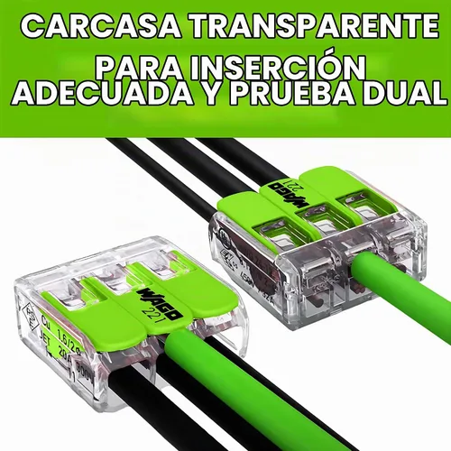 Vista 5 de WAGO 221 Series Green Range 36 conectores de cable de empalme compactos, incluye (16 tuercas de palanca 221-422) (12 x 221-423) (8 x 221-425)
