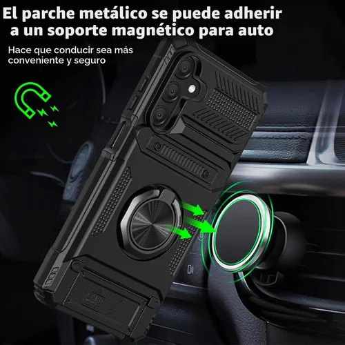 Vista 4 de Vofolen Funda para teléfono Samsung Galaxy A14 5G con tarjetero [almacena 2 tarjetas] + anillo magnético de 360° con función atril de doble capa