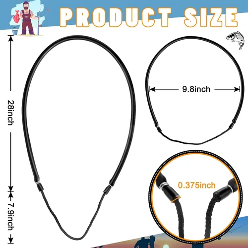 Vista 3 de Riakrum 3 Pcs Pole Spear Sling Rubber Speargun Bands Ice Fishing Ice Spearing Equipment for Harpoon Spearfishing Diving, 28 Inch Long