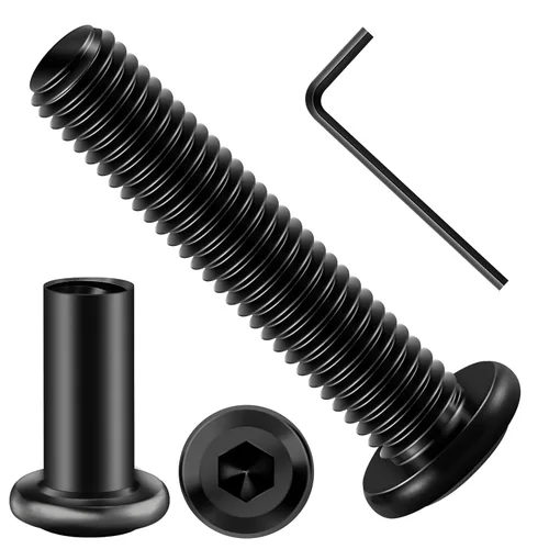 Vista 31 de Mywish M5 x 8mm 20 piezas de tornillos de cabeza plana con rosca hexagonal, pernos de acero inoxidable 304 para muebles con rosca completa, óxido