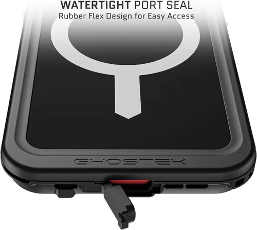 Vista 5 de Ghostek NAUTICAL funda delgada para iPhone 14 Plus a prueba de golpes impermeable con protector de pantalla y imán MagSafe con carga inalámbrica