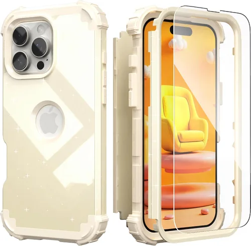 Vista 10 de IDweel Funda para iPhone 16 Pro Max con Protector de Pantalla, 3 en 1 Resistente a Golpes Ajuste Delgado Híbrida de Servicio Pesado Cubierta Dura