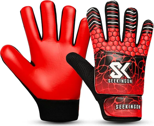 Vista 8 de Guantes de portero de fútbol para jóvenes, guantes de portero de fútbol para niños, jóvenes, niños, doble protección de muñeca a lo largo de 0.157