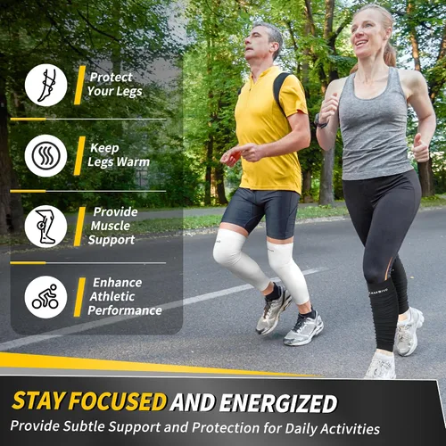 Vista 2 de CAMBIVO Leg Sleeve for Men & Women, Football Calf Warmers - Footless Scrunch Socks for Running, Basketball