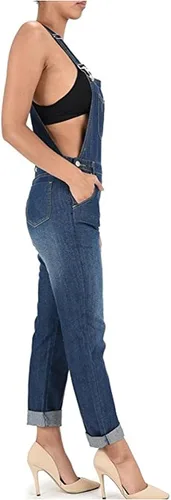 Vista 2 de Twiin Sisters Overol de mezclilla clásico básico para mujer