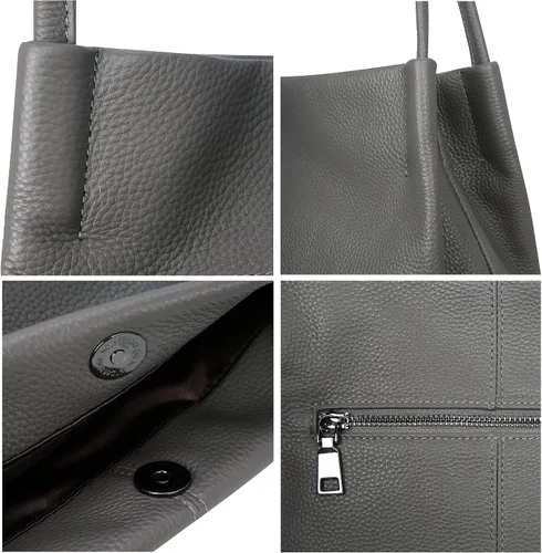 Vista 33 de Iswee - Bolsos de cuero genuino, diseño de hombro Hobo, bolsos para mujer