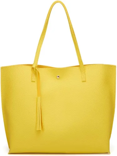 Vista 15 de Dreubea - Bolsa de hombro y de mano de piel sintética suave para mujer, con borla, de gran capacidad