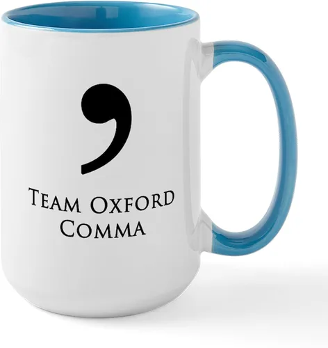 Vista 11 de CafePress Team Oxford Comma Mugs Taza de café de cerámica de 15 oz (15.0 fl oz)