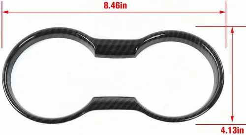 Vista 2 de RT-TCZ Cubierta de fibra de carbono para portavasos accesorios interiores compatibles con Ford Mustang 2015-2023