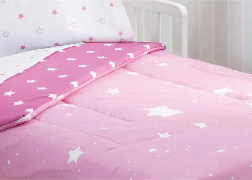 Vista 5 de Delta Children Juego de ropa de cama de 4 piezas para niñas – Edredón reversible 2 en 1 – Incluye edredón ajustable para mantener a los más pequeños