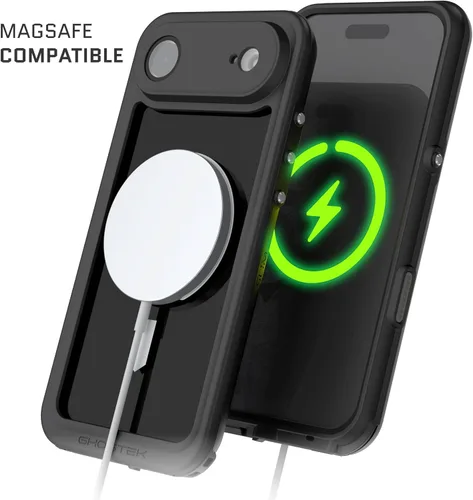 Vista 70 de Ghostek NAUTICAL funda delgada para iPhone 14 Plus a prueba de golpes impermeable con protector de pantalla y imán MagSafe con carga inalámbrica