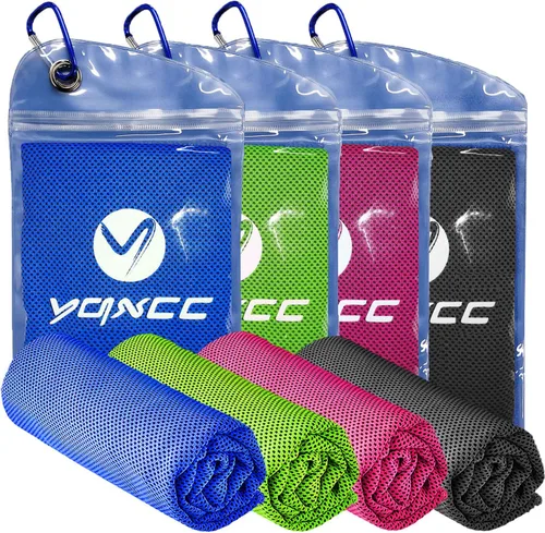 Vista 14 de YQXCC Paquete de 8 toallas refrescantes (47 x 12 pulgadas), toalla de cuello fría de hielo, microfibra suave y transpirable para yoga, golf