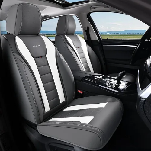 Vista 43 de Coverado Juego completo de fundas de asiento de automóvil, protector impermeable para asiento de automóvil, cojín de asiento de cuero, fundas