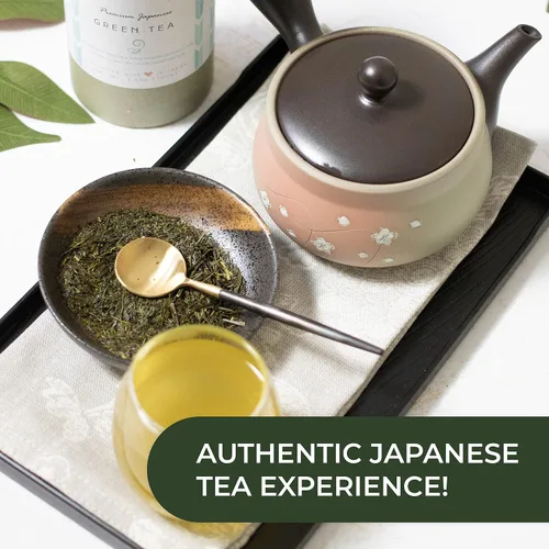 Vista 8 de Juego de té Aracha Gyokuro y Gokuzyo y tetera japonesa Tokoname Kyusu de Japanese Green Tea Co – Surtido de té verde japonés de 3 piezas de alta