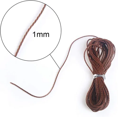 Vista 3 de Cuerda encerada de poliéster de 0.039 pulgadas para pulsera de macramé para manualidades, 24 colores, 131 yardas..