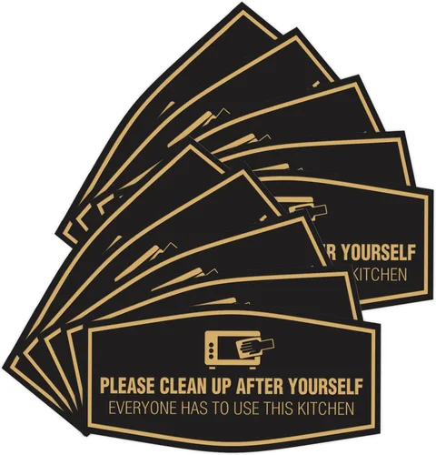Vista 23 de Signs ByLITA Fancy Please Clean Up After Yourself Everyone Has To Use This Kitchen Sign (Negro) - Pequeño
