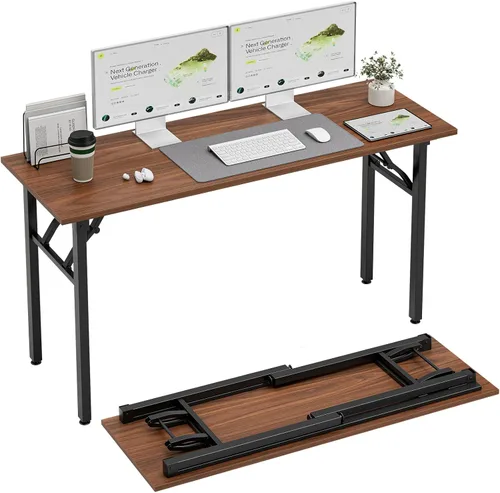 Vista 27 de TEMI Mesa de Computadora Pequeña Mesa Plegable - Escritorio de Oficina Plegable de 35.8", Sin Ensamblaje, Perfecto para Espacios Pequeños