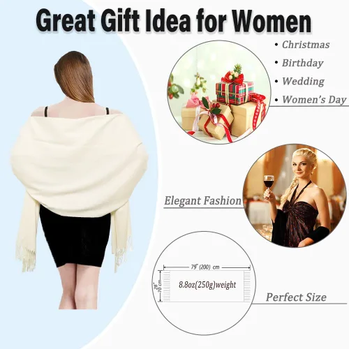 Vista 4 de Bufanda para mujer, chales y envolturas para vestido de noche, boda, regalo de dama de honor