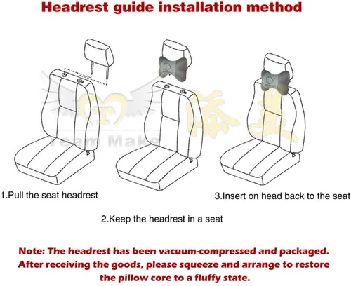 Vista 8 de Tianmei 2 piezas de espuma viscoelástica de color liso para reposacabezas de automóvil, asiento de vehículo, almohadilla de alivio de almohada Gris