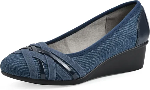 Vista 12 de Cliffs de White Mountain - Zapatos con cuña de ballet con acolchado para mujer Bowie Negro/Nylon