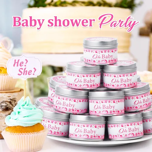 Vista 6 de VISCOO Paquete de 30 Velas de Recuerdos para Baby Shower con Aroma a Lavanda, Recuerdos de Baby Shower para Invitados Premios, Regalos