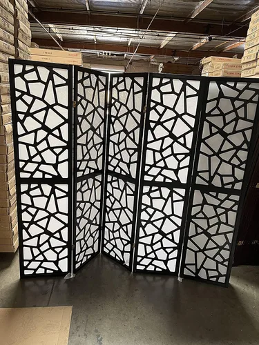 Vista 2 de Mosaic Breeze - Divisor de habitación, 3-8 paneles (negro, 3 paneles)