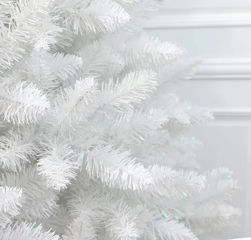 Vista 6 de árbol de Navidad blanco.