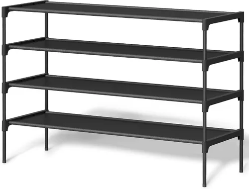 Vista 13 de SONGMICS Zapatero de 10 niveles, organizador de almacenamiento de zapatos, ahorro de espacio, 11 x 32.7 x 62.6 pulgadas, para entrada, estructura