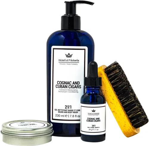 Vista 2 de HENRI ET VICTORIA Kit para el cuidado de la barba (coñac y puros cubanos)