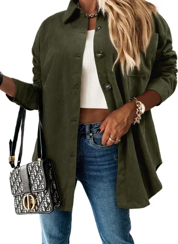 Vista 153 de ZOLUCKY Chaqueta de manga larga con botones para mujer, talla grande, blusas