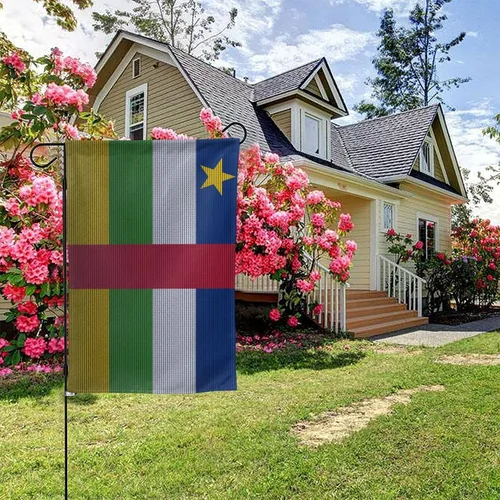 Vista 5 de Flag Of The Central African Republic Knitting Effect Garden Flag 28"x40" Inch Double Sided Garden Flags Home Lawn Outdoor Decor Flags Party Banner