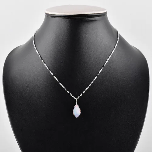 Vista 4 de Collar con colgante delicado de piedras preciosas crudas para mujer, piedra natal natural, joyería hecha a mano, cristal curativo de chakras, cadena