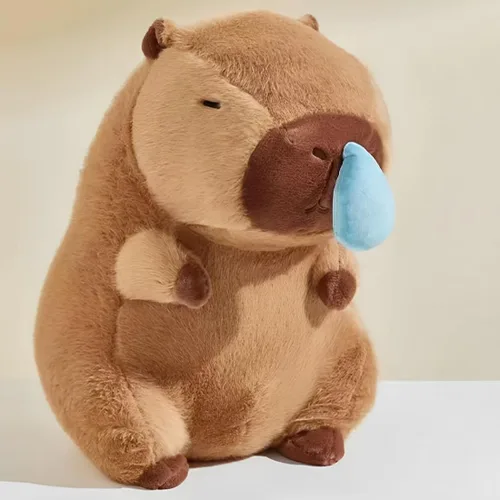 Vista 6 de JPORSHU Capybara - Juguete de peluche de 10 pulgadas con mochila de tortuga, animal de peluche Kawaii Capybara y regalos de decoración del hogar
