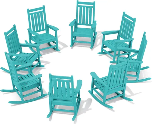 Vista 29 de SEWALL Mecedora de polietileno de alta densidad para adultos, mecedora de gran tamaño para exteriores, para patio, porche, Aruba