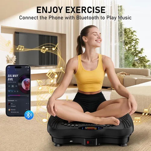 Vista 4 de Vibration Plate Exercise Machine, 130 Levels Full Body Workout Vibrating Plate for Lymphatic Drainage Weight Loss, 450 Lbs Capacity Shake Platform